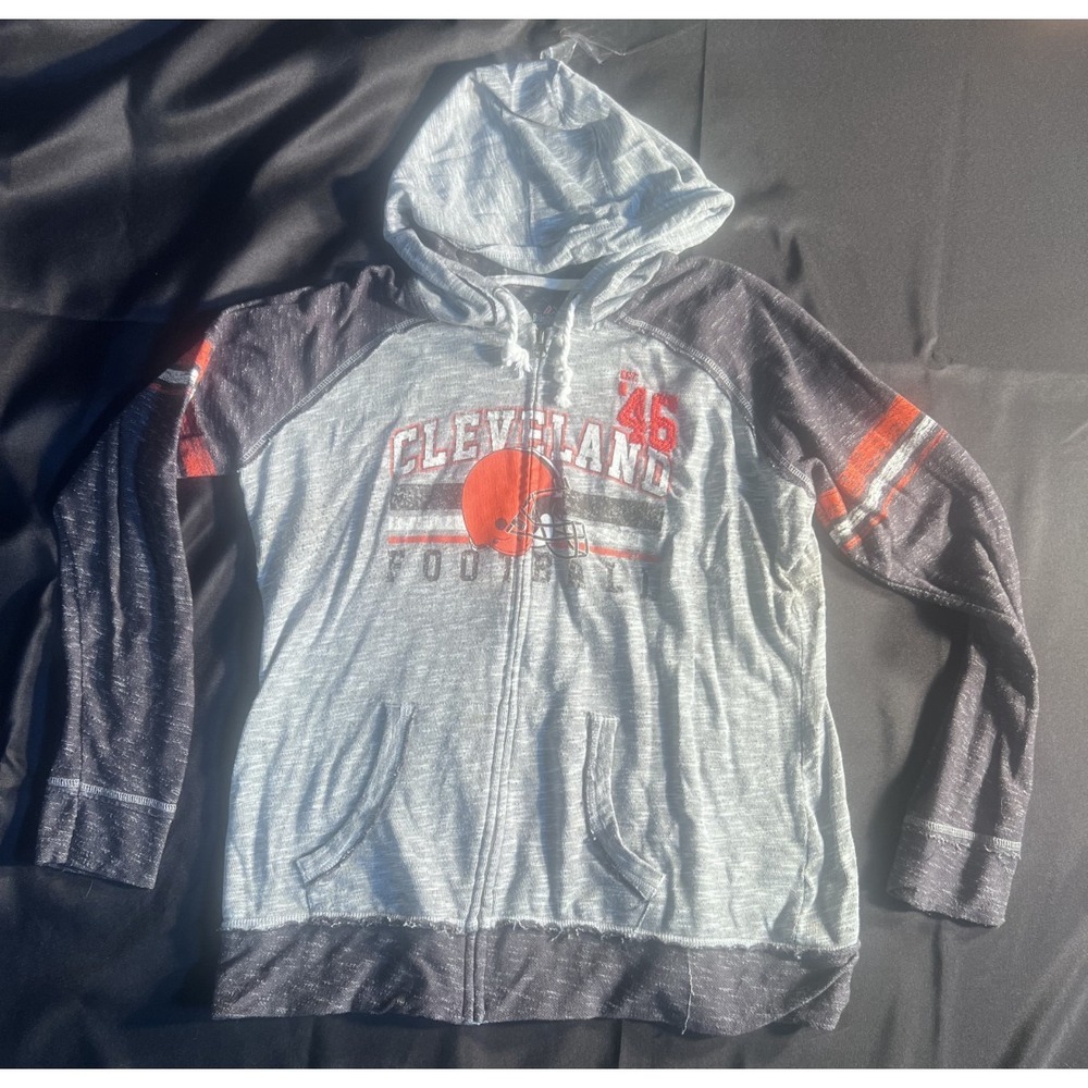 UNISEX CLEVELAND FOOTBALL ZIP UP HOODIE SIZE XXL EXCELLENT CONDITION